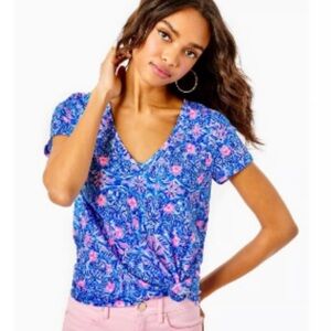 NWT Lilly Pulitzer Etta V-Neck Takin It Easy